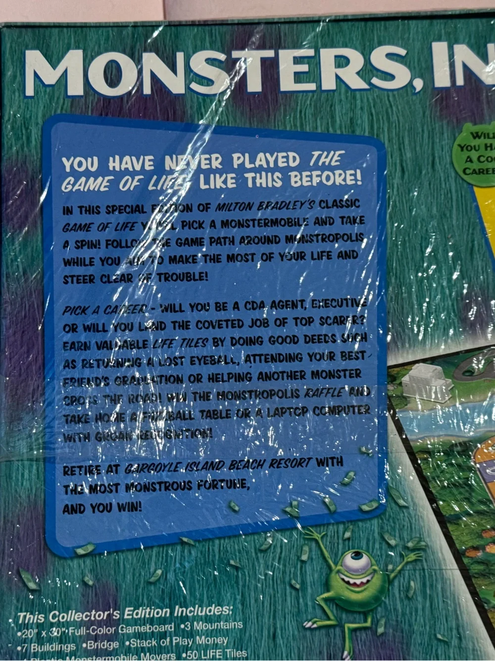 Vintage 2001 The Game of Life: In Monstropolis Board Game!!